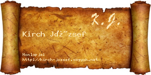 Kirch József névjegykártya