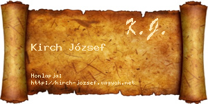 Kirch József névjegykártya